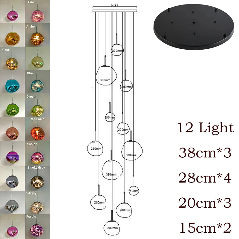 Nordic LED PVC Lava Bedroom & Living Room Pendant Lamp