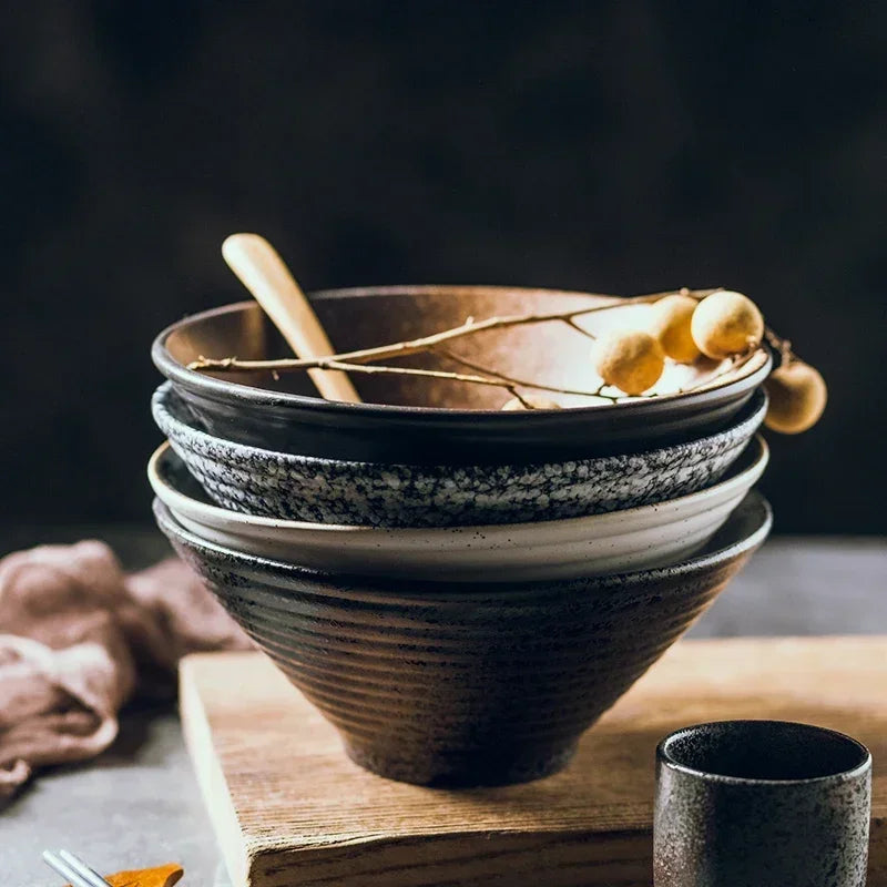 Bamboo Hat Ceramic Bowl Set