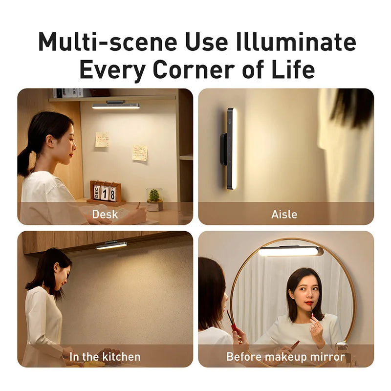 Baseus Desk Light Magnetic Hanging Table Lamp Rechargeable LED Stepless Dimming Desk Lamp Read Study Work Eye Protection Light