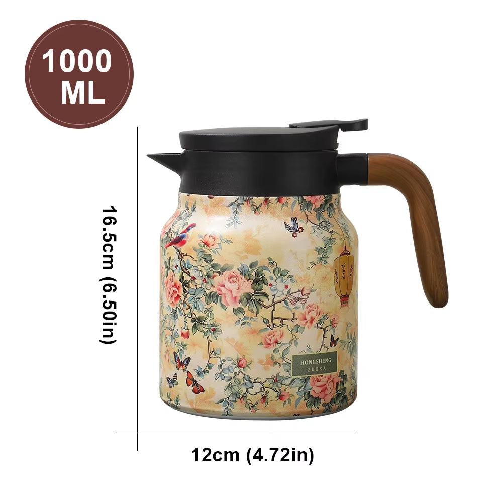 Steep in Style – Vintage Floral Tea Thermos with Built‑In Infuser