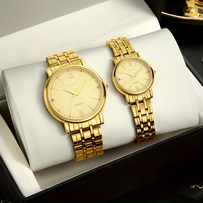 KKY Elegant Golden-Tone Quartz Watch for Women