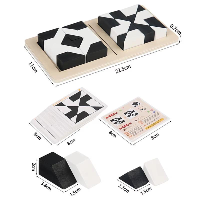 Race to Solve – 2‑Player Wooden Tangram Puzzle Game with 40 Challenge Cards