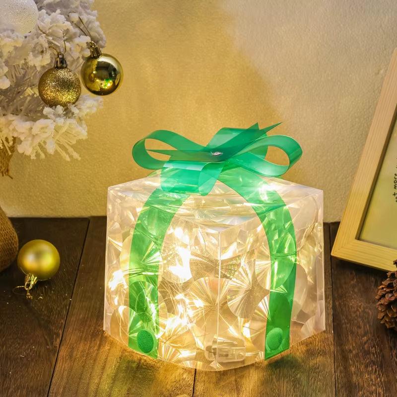 Illuminated Christmas Gift Box – 100 LED Snowflake Décor Accent