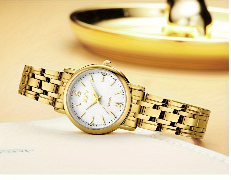 KKY Elegant Golden-Tone Quartz Watch for Women