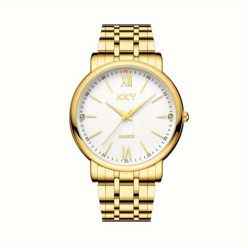 KKY Elegant Golden-Tone Quartz Watch for Women