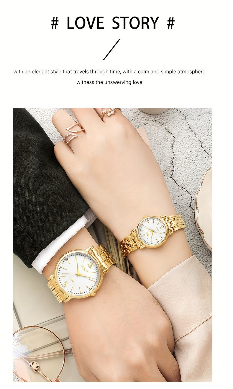 KKY Elegant Golden-Tone Quartz Watch for Women