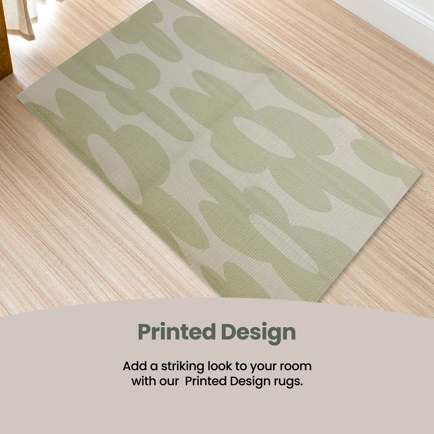 Printed Rug Jardin Design Modern Non-Slip Soft Durable Floor Rug for Living Room Bedroom Office by OLIVIA ROCCO