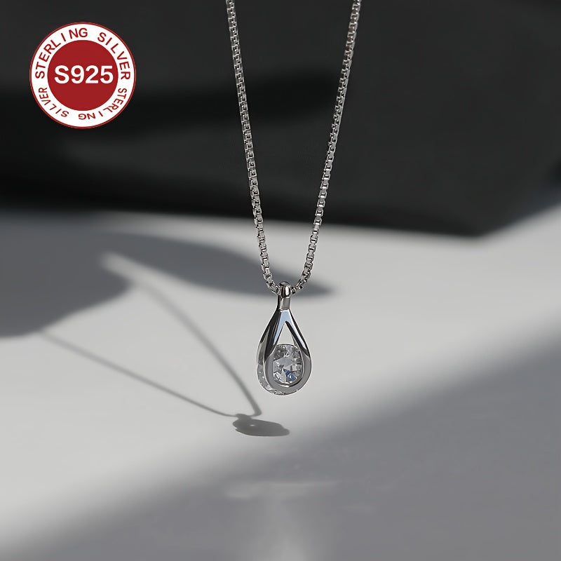 Low Allergy Water Drop Pendant Silver Necklace