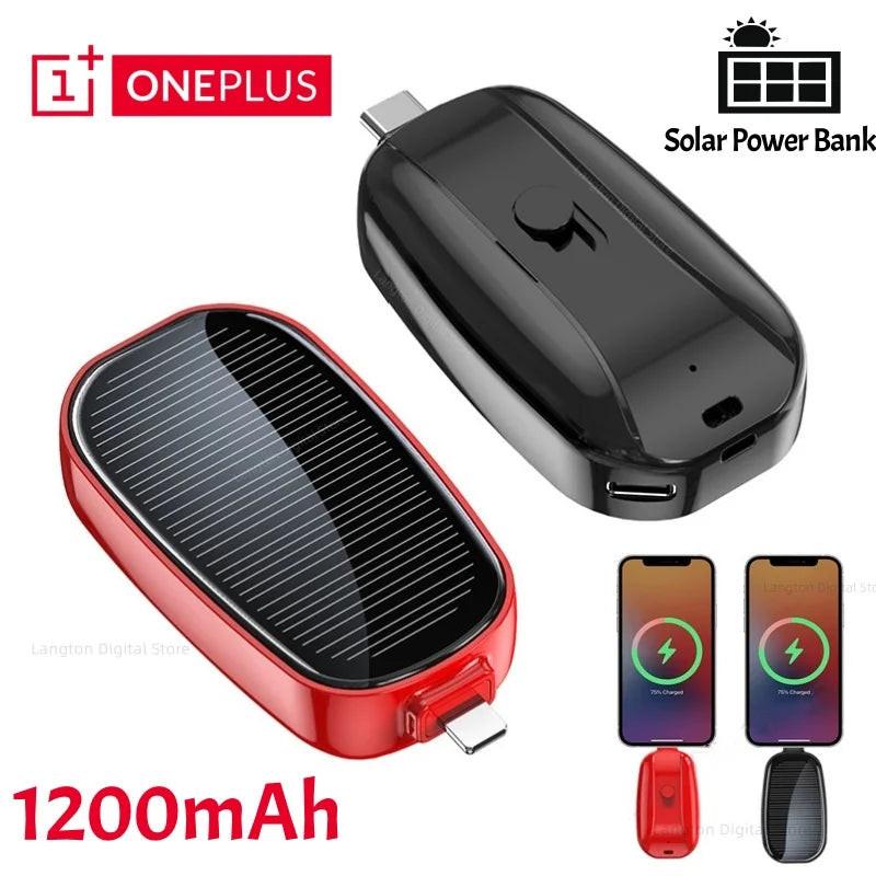Solar Mini Power Bank Key Ring – Emergency Charger (1200mAh)