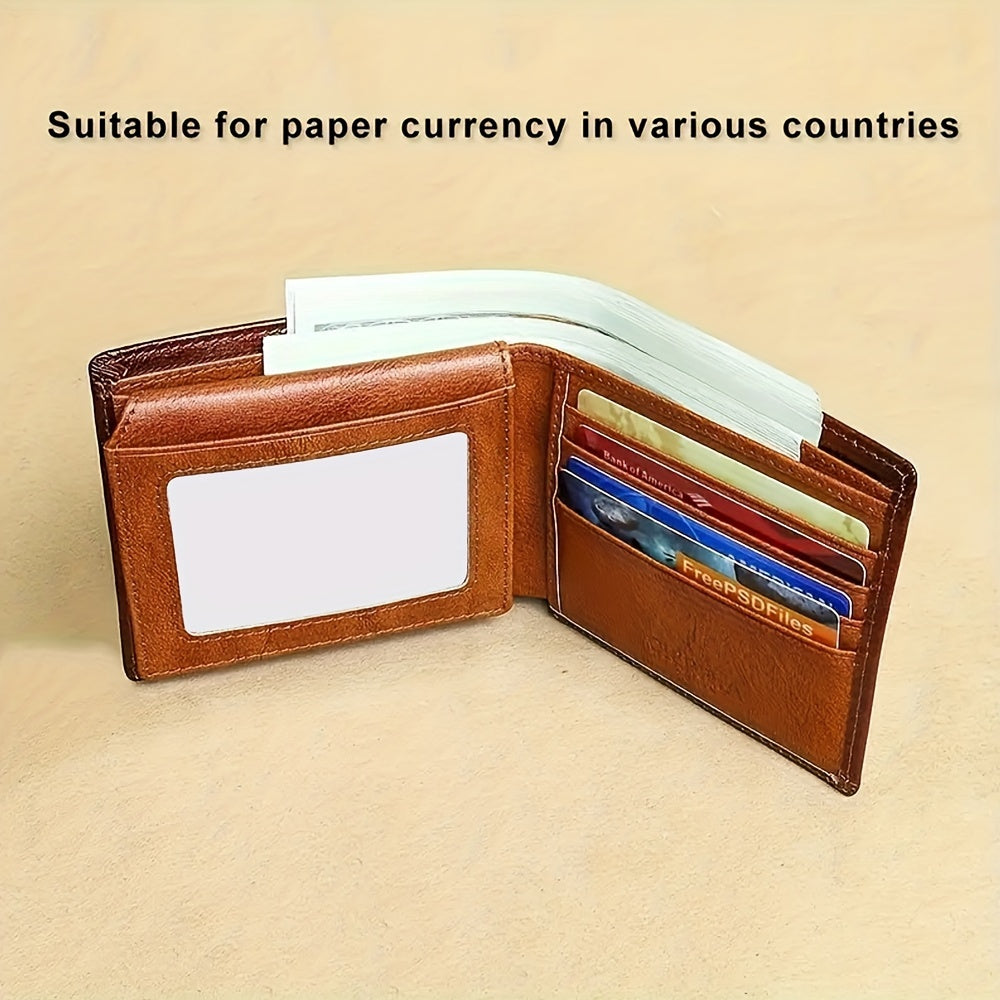 Men's Genuine Leather Anti Theft Brush Wallet