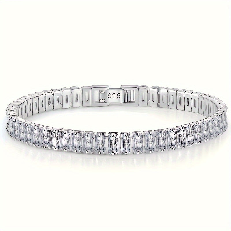 Silvery Mosang Rhinestones Bracelet