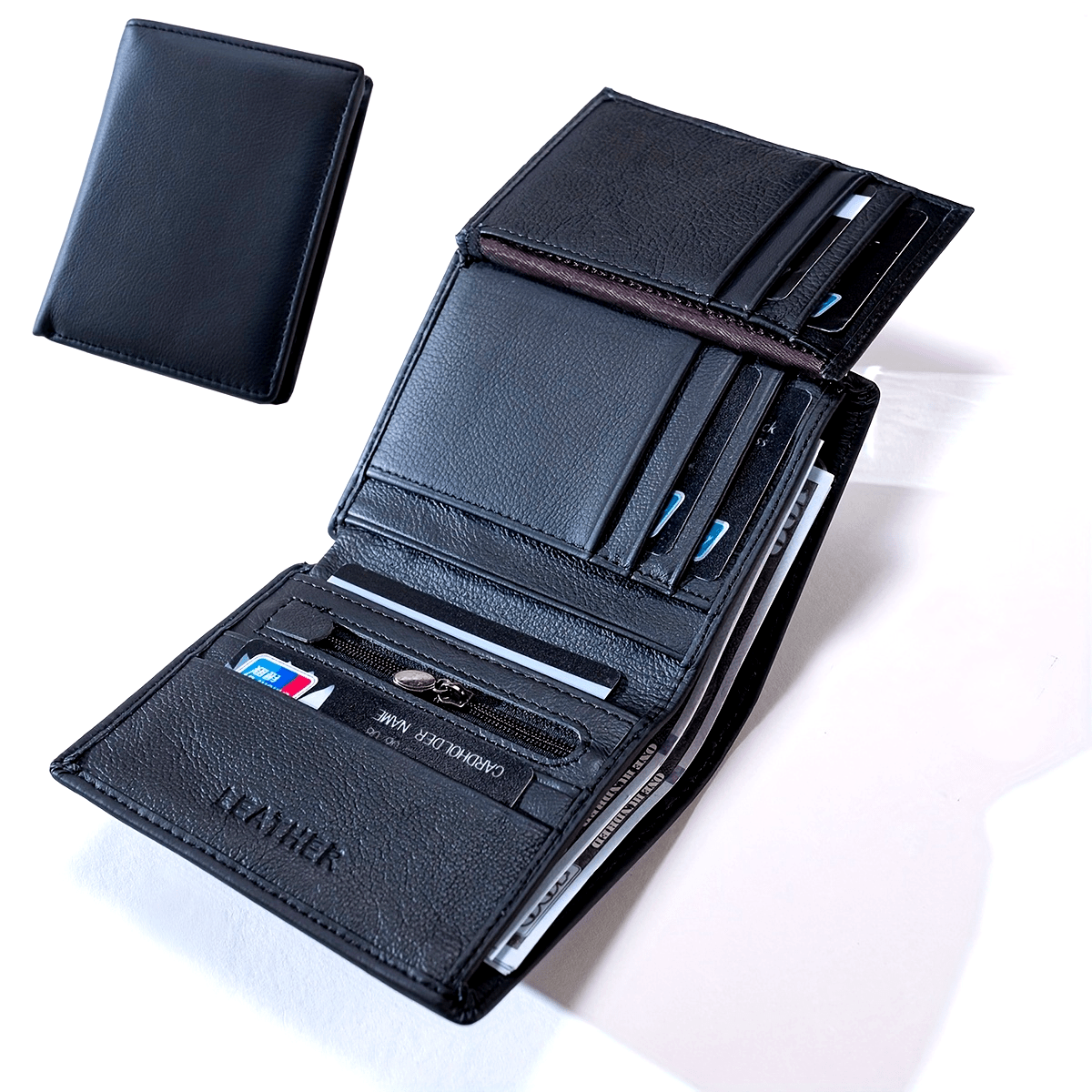 Men's Retro Thin Genuine Leather Wallet