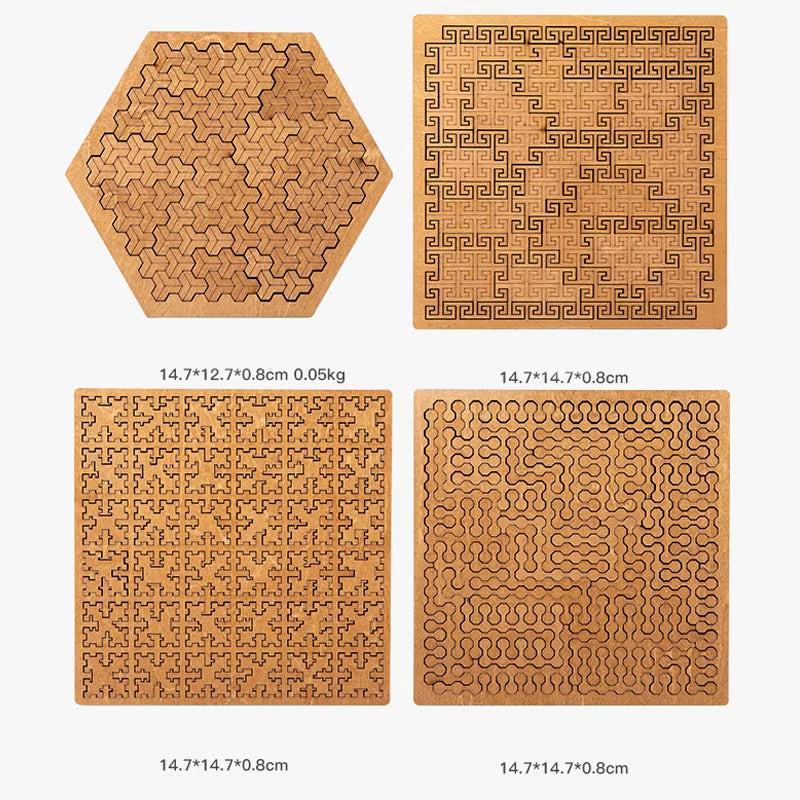 Impossible Wooden Puzzle – 10-Level Tangram Brain Teaser
