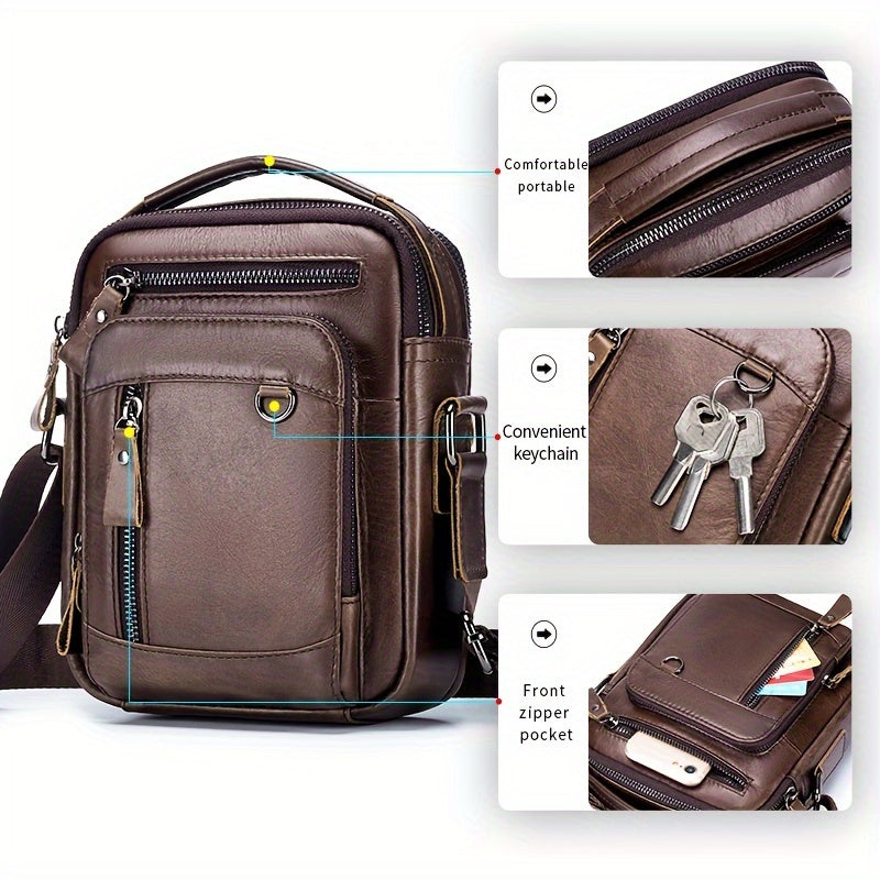 Men's Genuine Leather Crossbody Bag