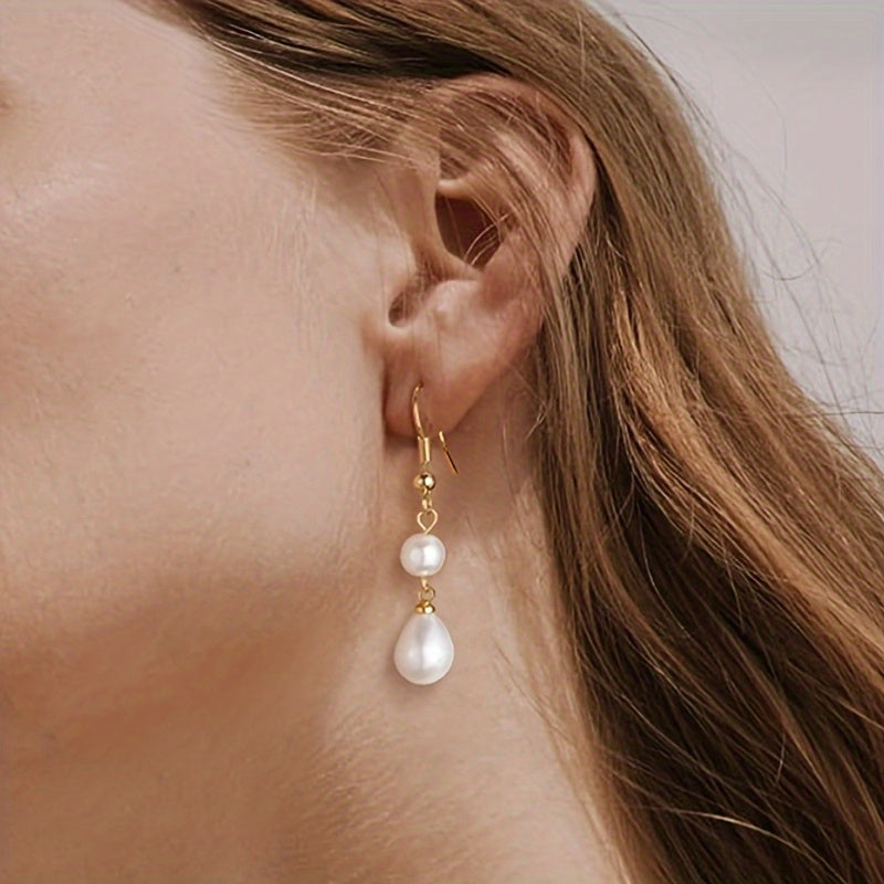 Elegant Faux Pearl Drop Earrings