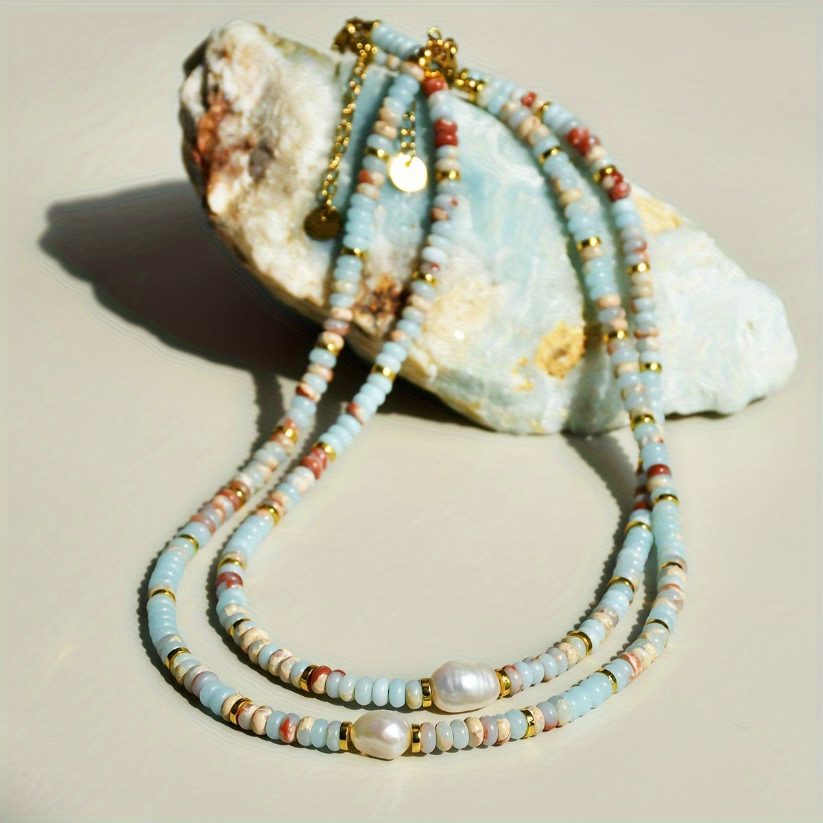 Luxury Colorful Natural Stone Beaded Necklace