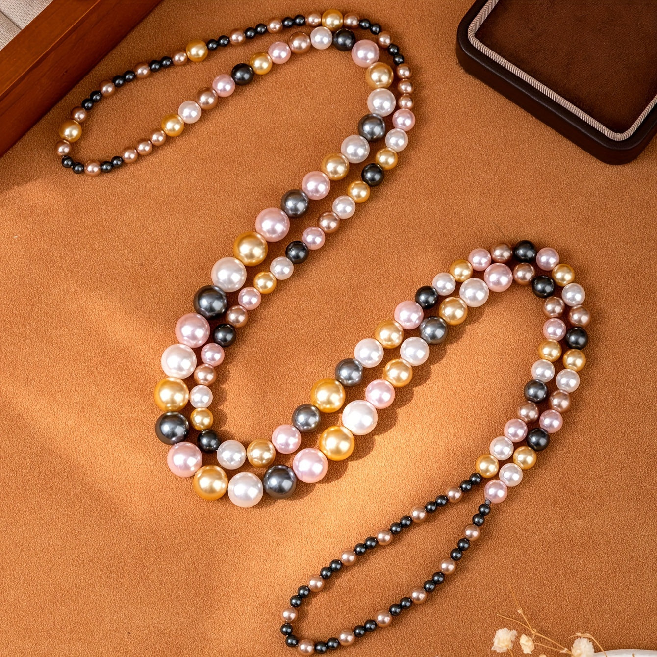 Multi-Layered Colorful Pearl Strand Necklace