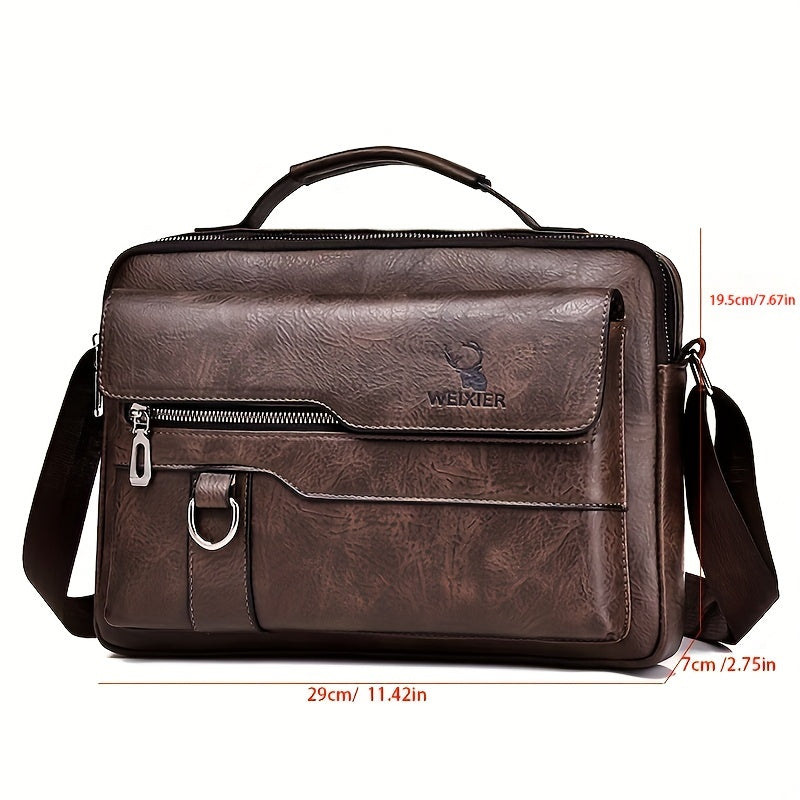 Men's Vintage Faux Leather Shoulder Bag