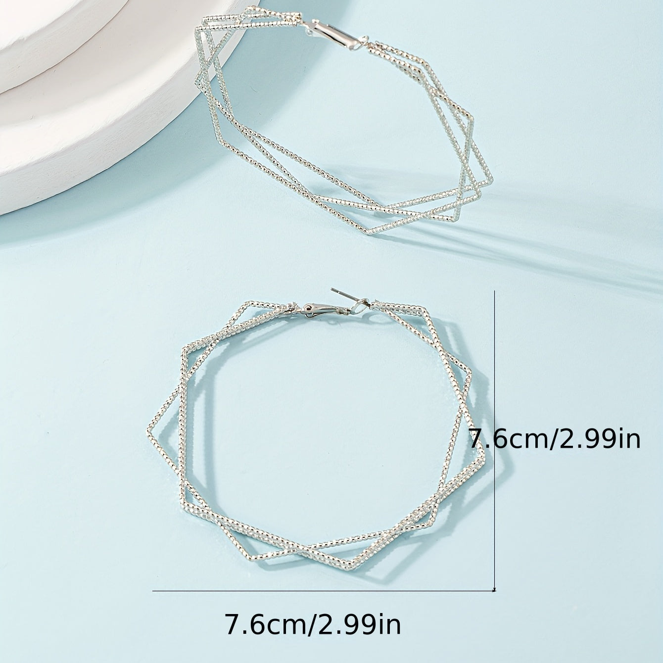 Fashionable And Unique Oversized Hexagonal Earrings