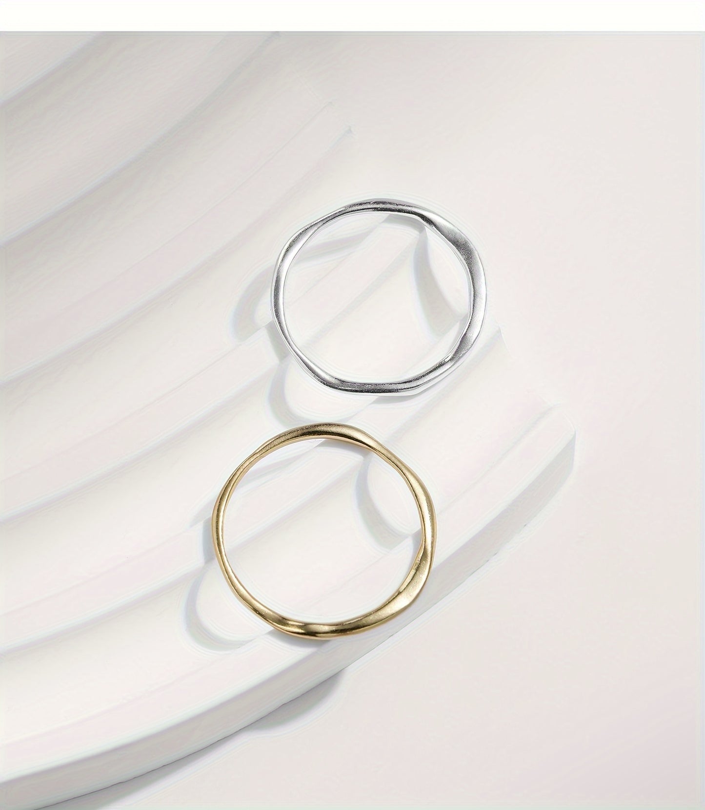 Sterling gold Simple Geometric Line Twisted Ring