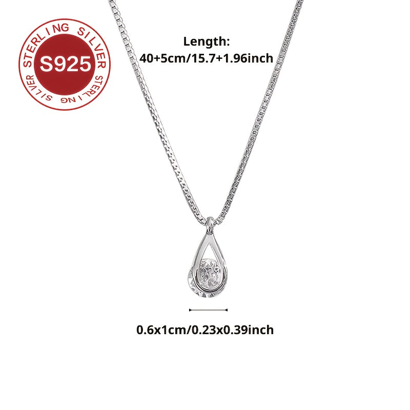 Low Allergy Water Drop Pendant Silver Necklace