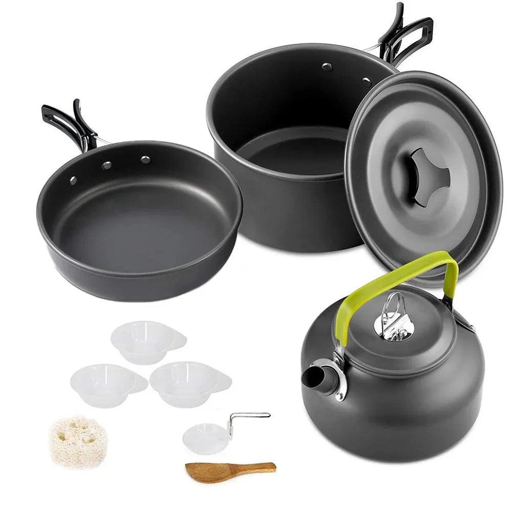 Ultralight Camping Cookware Set – Non‑Stick Aluminum Pot, Pan & Kettle for Outdoor Cooking & Hiking