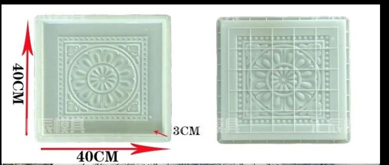 Square Antique Flower Brick Mold for 3D Concrete Wall Making