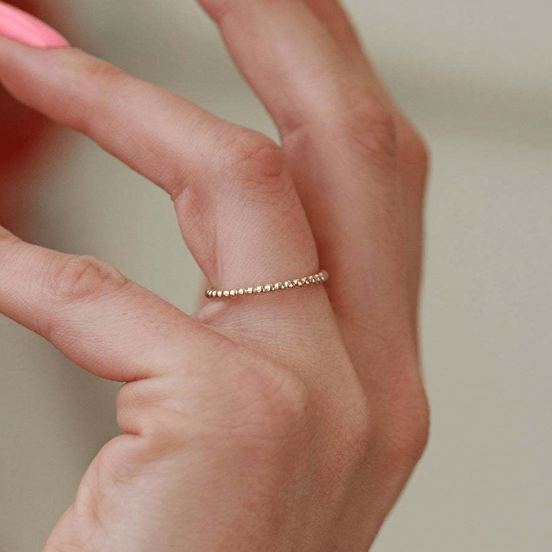 Elegant Golden-Tone Beaded Ring