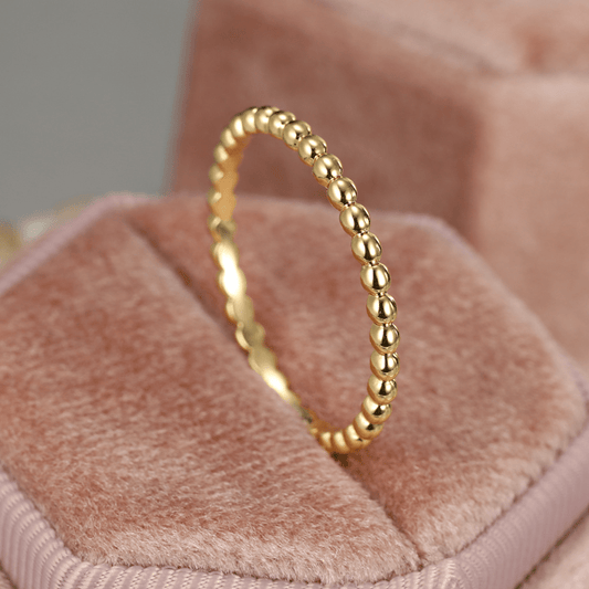 Elegant Golden-Tone Beaded Ring