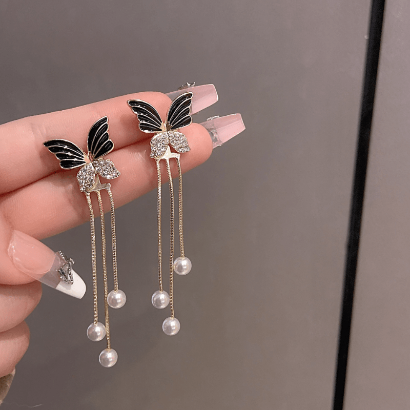 Multi-wear Black Butterfly Earrings