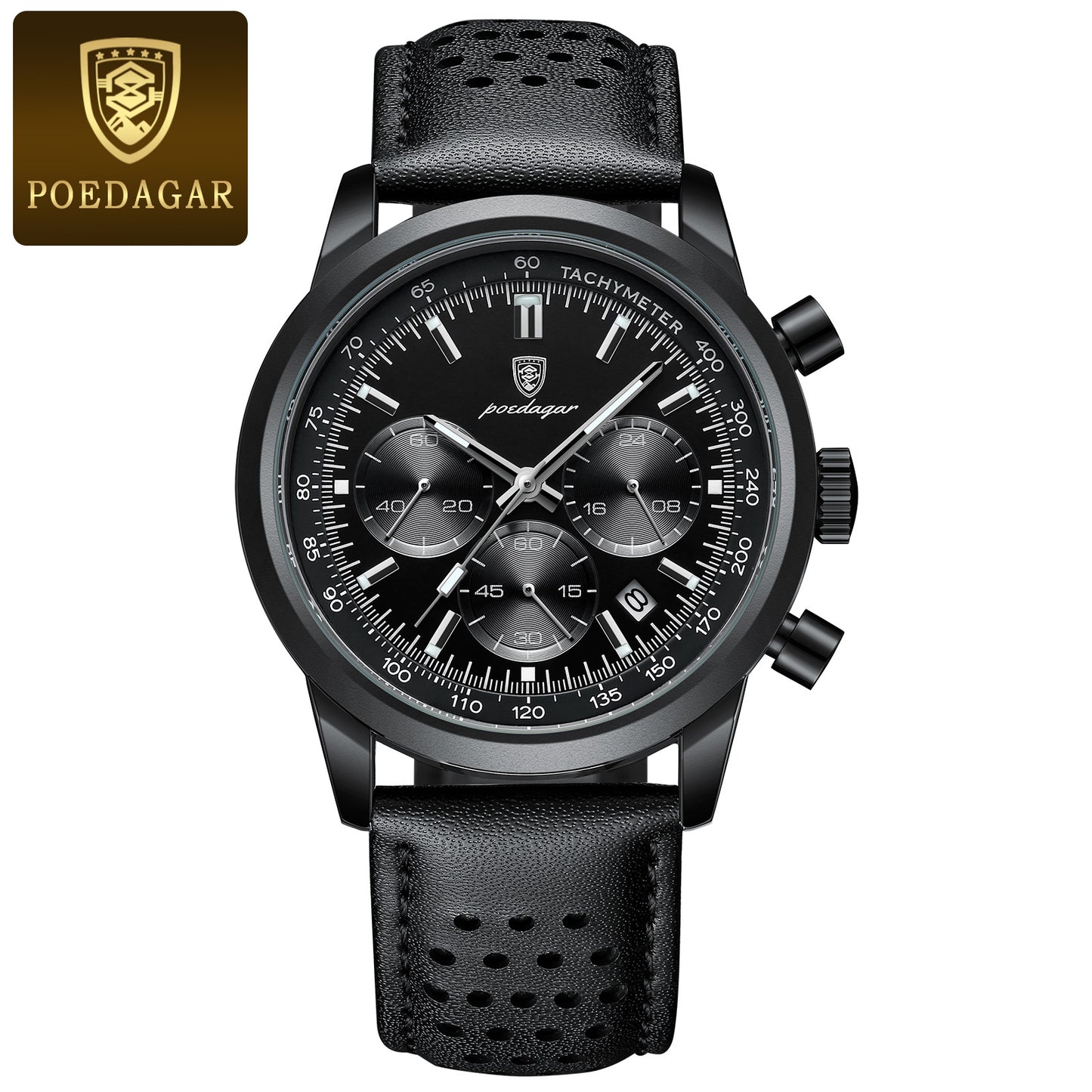 POEDAGAR Luxury Man Leather Watch