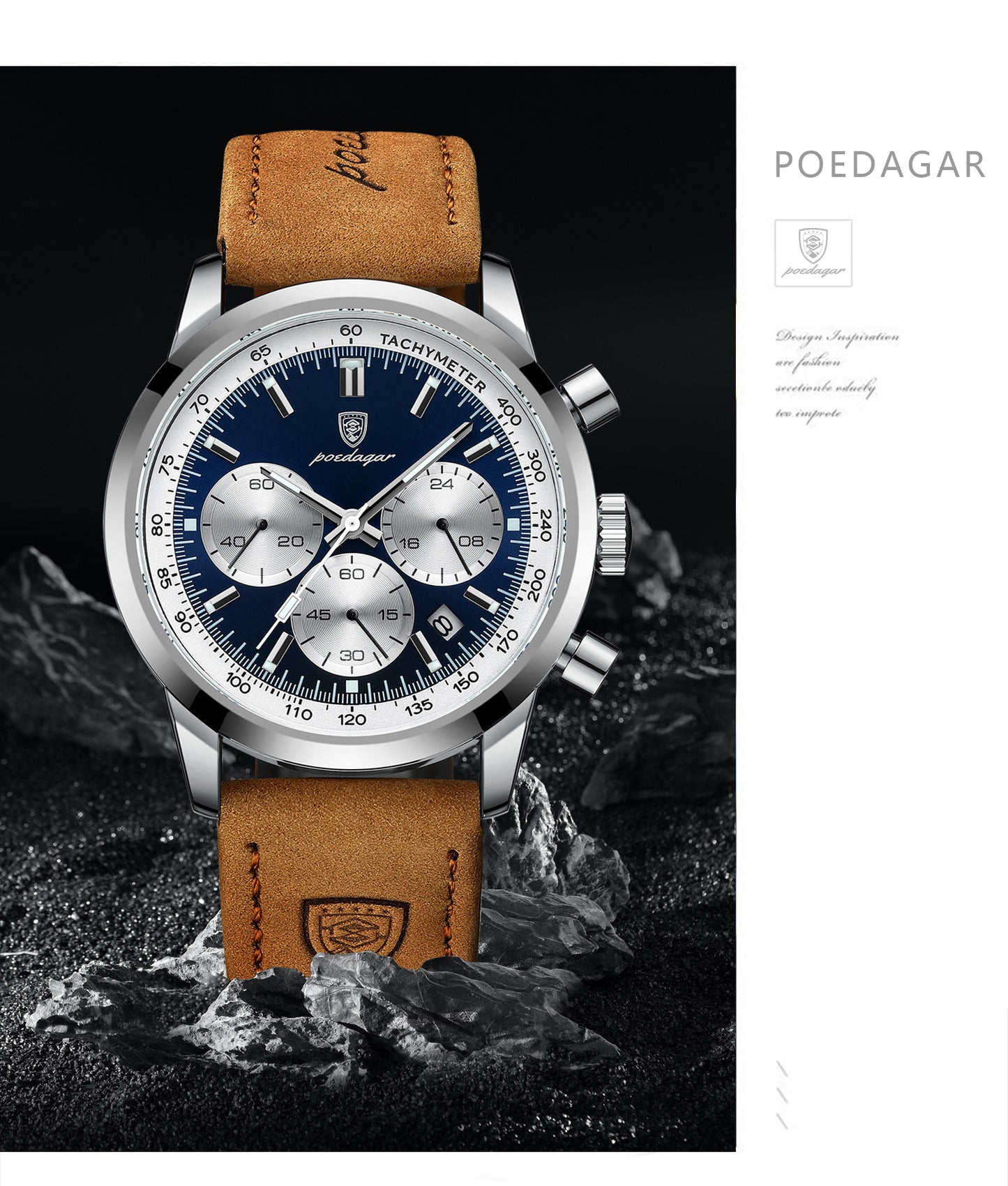 POEDAGAR Luxury Man Leather Watch