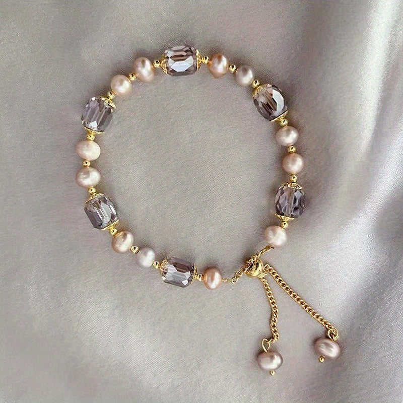 Elegant Vintage Crystal Pearl Bracelet