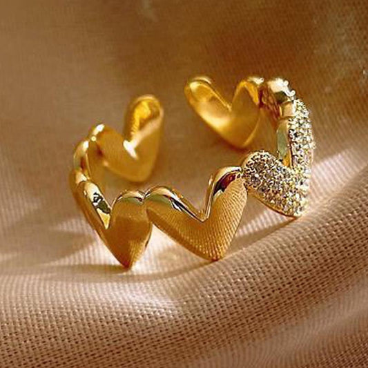 Elegant Adjustable Love Heart Ring