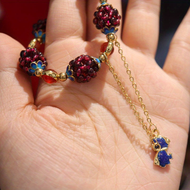 Vintage Simple Style Natural Garnet Bracelet