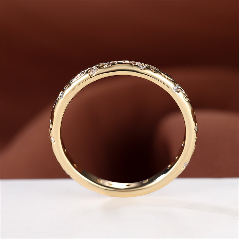 Simple Fashion Golden Color Zircon Rings