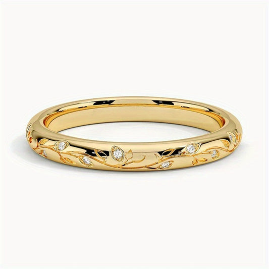 Simple Fashion Golden Color Zircon Rings