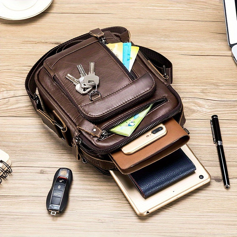 Men's Genuine Leather Crossbody Bag