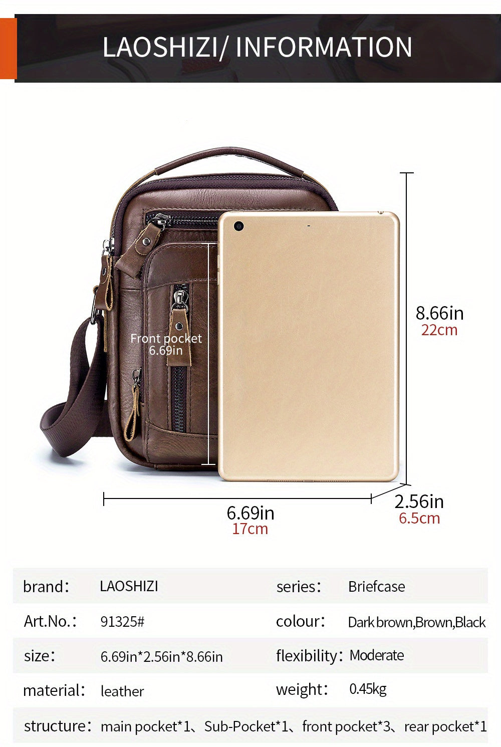 Men's Genuine Leather Crossbody Bag