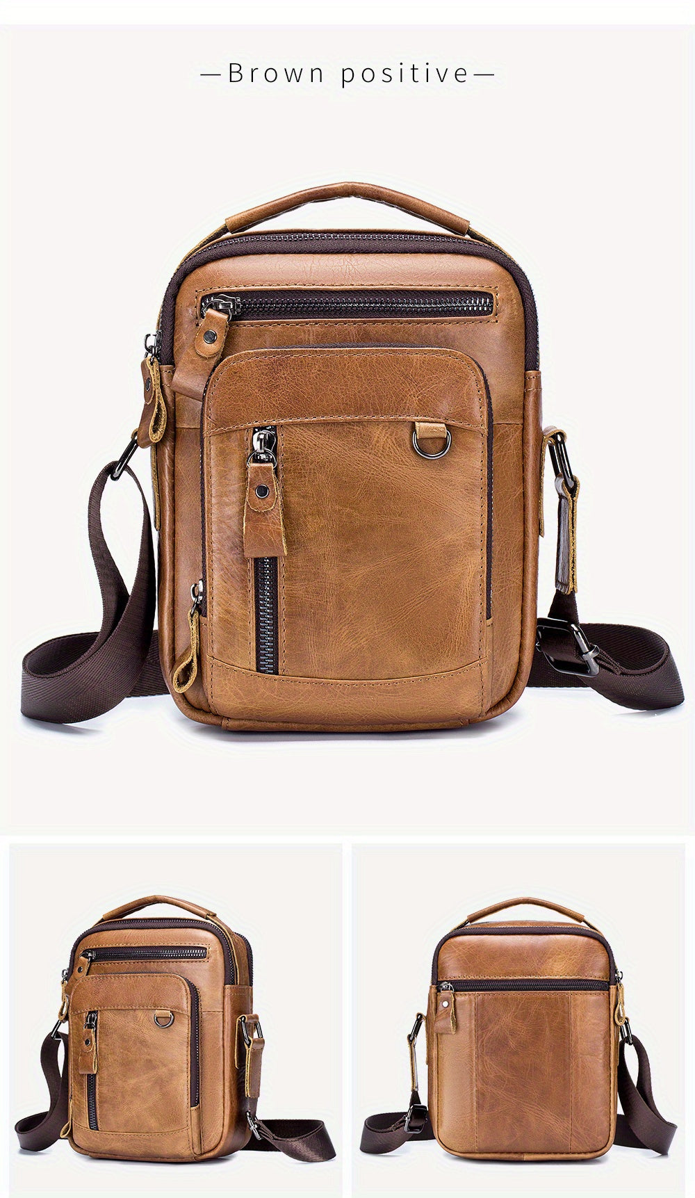 Men's Genuine Leather Crossbody Bag