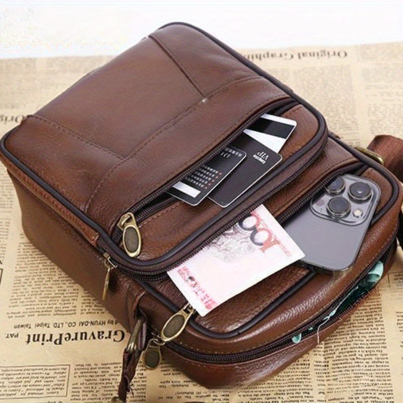 Multi-layer Retro Zipper Satchel Bag