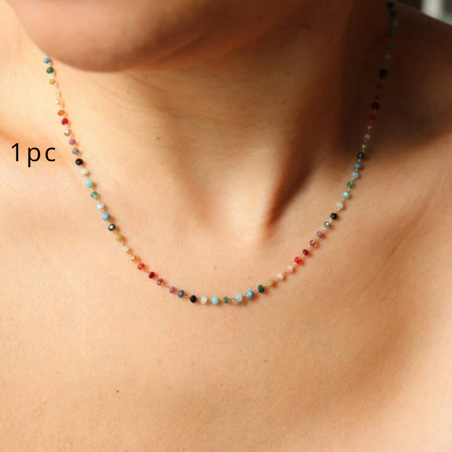 Colorful Natural Stone Beaded Necklace