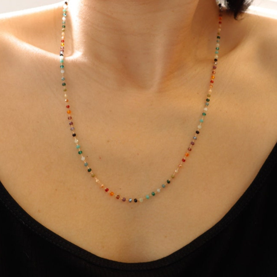 Colorful Natural Stone Beaded Necklace