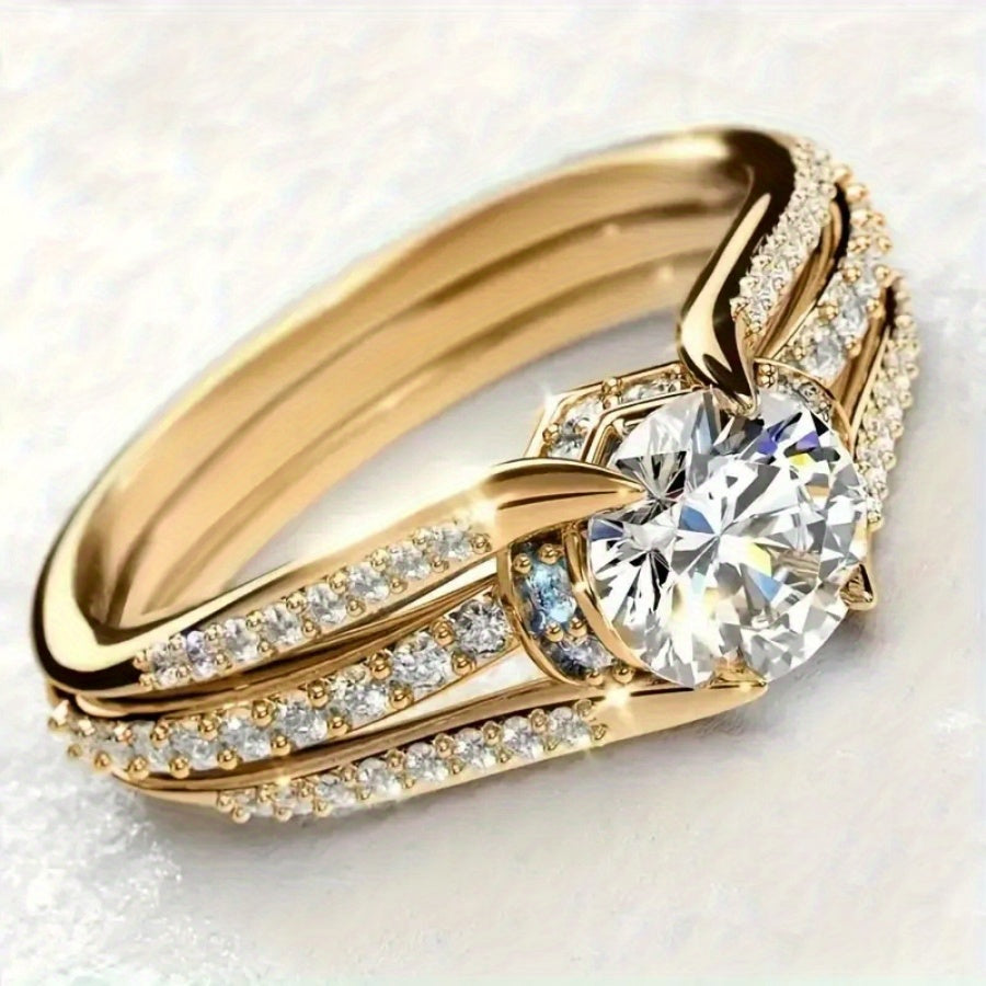 Elegant Cubic Zirconia Engagement Ring