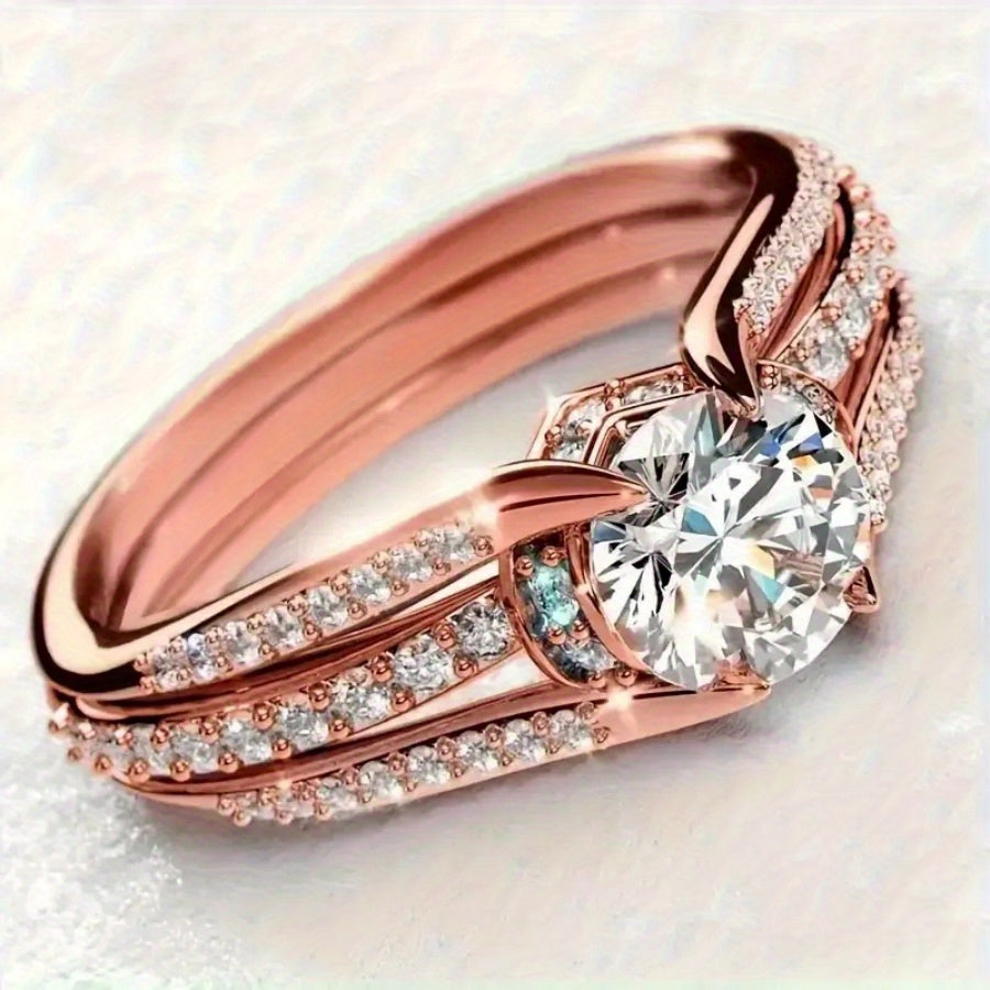 Elegant Cubic Zirconia Engagement Ring