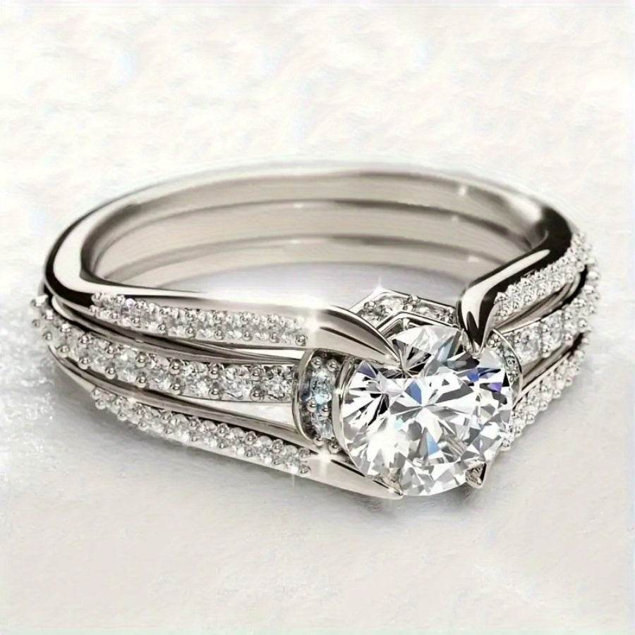 Elegant Cubic Zirconia Engagement Ring