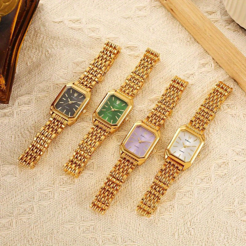4pcs Watch Combination Fashion Classic Five-Bezel Bracelet Watch