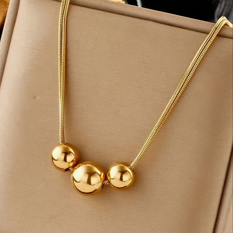 Elegant Golden Spherical Pendant Necklace