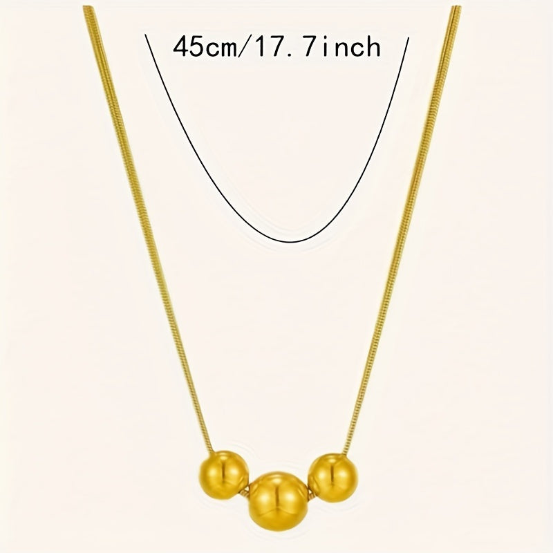 Elegant Golden Spherical Pendant Necklace