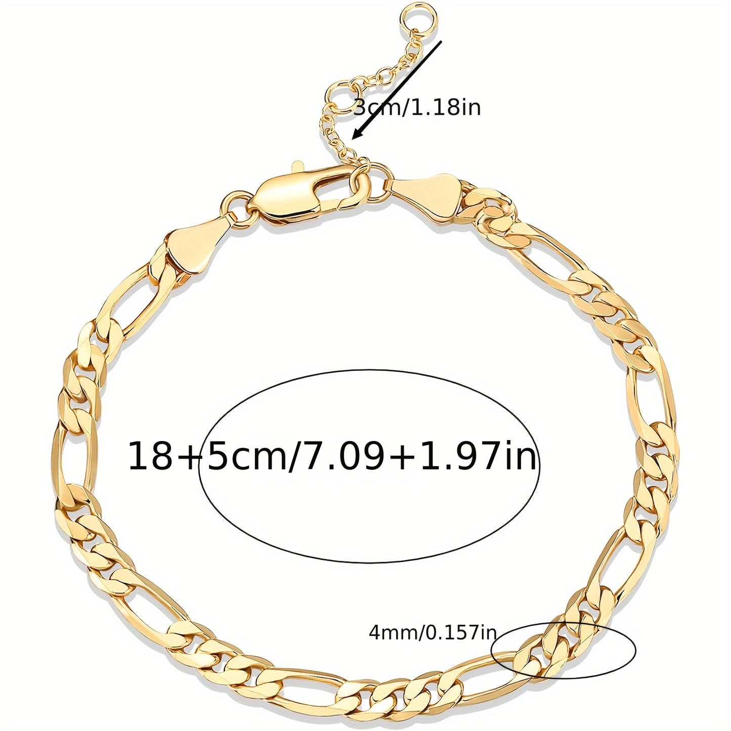 18K Golden Plated Copper Bracelet for Women, Simple Classic Celestial Symbols